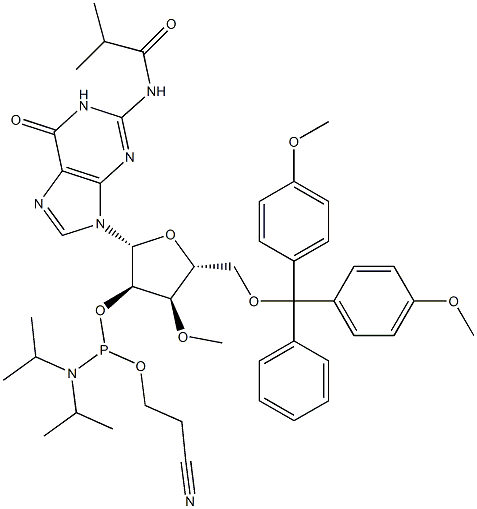 3'-O-Me-G(iBu)-2'-phosphoramidite 结构式
