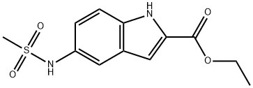 1H-Indole-2-carboxylic acid, 5-[(methylsulfonyl)amino]-, ethyl ester 结构式