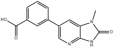 3-(1-甲基-2-氧代-2,3-二氢-1H-咪唑并[4,5-B]吡啶-6-基)苯甲酸 结构式