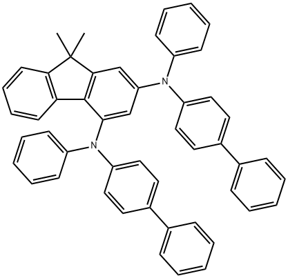 N2,N4-二([1,1'-联苯] -4-基) -9,9-二甲基 -N2,N4-二苯基 -9H- 芴 -2,4-二胺 结构式