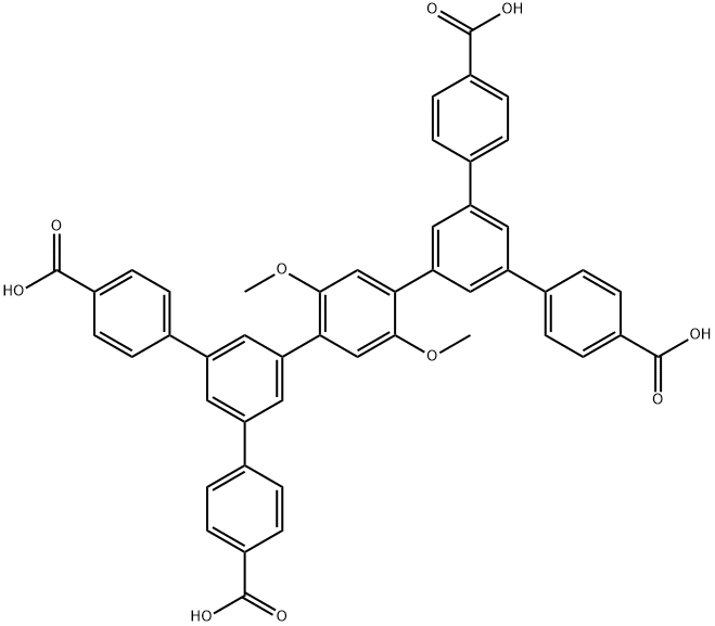 1,1':3',1'':4'',1''':3''',1''''-Quinquephenyl]-4,4''''-dicarboxylic acid, 5',5'''-bis(4-carboxyphenyl)-2'',5''-dimethoxy- 结构式