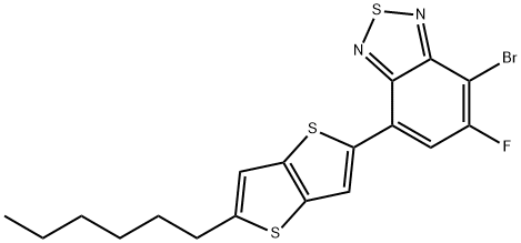 7-BROMO-6-FLUORO-4-(5-HEXYLTHIENO[3,2-B]THIEN-2-YL)BENZO[C][1,2,5]THIADIAZOLE 结构式