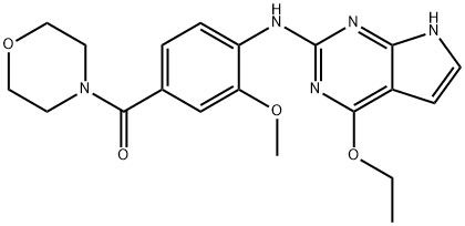 (4-((4-ETHOXY-7H-PYRROLO[2,3-D]PYRIMIDIN-2-YL)AMINO)PHENYL)(MORPHOLINO)METHANONE 结构式