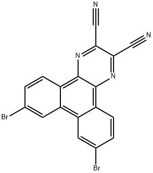 二苯并[F,H]喹喔啉-2,3-二腈,7,10-二溴- 结构式