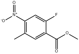 2-氟-5-甲基-4-硝基苯甲酸甲酯 结构式