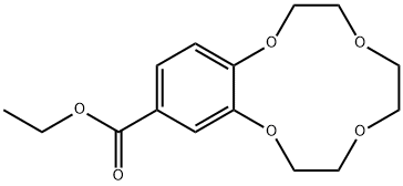 1,4,7,10-Benzotetraoxacyclododecin-12-carboxylic acid, 2,3,5,6,8,9-hexahydro-, ethyl este 结构式