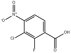 Benzoic acid, 3-chloro-2-fluoro-4-nitro- 结构式