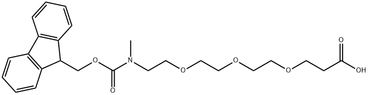 FMOC-N-甲基-三聚乙二醇-丙酸 结构式