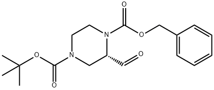 4-(1,1-二甲基乙基)1-(苯基甲基)(2S)-2-甲酰基-1,4-哌嗪二甲酸酯 结构式