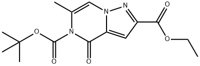 Ethyl 5-BOC-6-methyl-4-oxopyrazolo[1,5-a]pyrazine-2-carboxylate 结构式