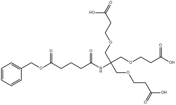 3-(2-(5-(苄氧基)-5-氧代戊酰胺基)-3-(2-羧基乙氧基)-2-[(2-羧基乙氧基)甲基]丙氧基)丙酸 结构式