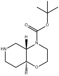 (4AS,8AS)-叔-丁基六氢-2H-吡啶并[4,3-B][1,4]噁嗪-4(3H)-甲酸基酯 结构式