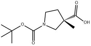 (S)-1-(叔丁氧基羰基)-3-甲基吡咯烷-3-羧酸 结构式