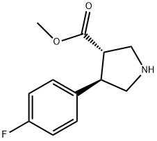 3-Pyrrolidinecarboxylic acid, 4-(4-fluorophenyl)-, methyl ester, (3S,4R)- 结构式