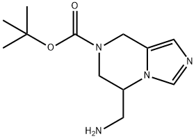 叔-丁基 5-(氨基甲基)-5,6-二氢咪唑并[1,5-A]吡嗪-7(8H)-甲酸基酯 结构式