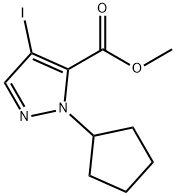 methyl 1-cyclopentyl-4-iodo-1H-pyrazole-5-carboxylate 结构式
