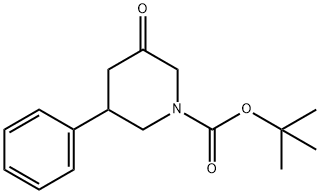 1-Piperidinecarboxylic acid, 3-oxo-5-phenyl-, 1,1-dimethylethyl ester 结构式