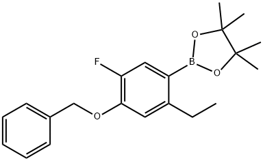 2-(4-(苄氧基)-2-乙基-5-氟苯基)-4,4,5,5-四甲基-1,3,2-二噁硼戊环 结构式