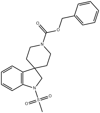 Spiro[3H-indole-3,4'-piperidine]-1'-carboxylic acid, 1,2-dihydro-1-(methylsulfonyl)-, phenylmethyl ester 结构式