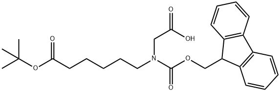 N-FMOC-N-(6-(叔丁氧基)-6-氧代丁基)甘氨酸 结构式