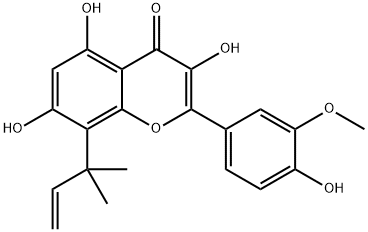 8-(1,1-Dimethyl-2-propenyl)
-3'-methoxykaempferol 结构式