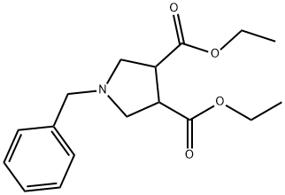 3,4-Pyrrolidinedicarboxylic acid, 1-(phenylmethyl)-, 3,4-diethyl ester 结构式