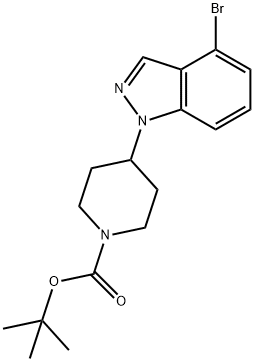 4-(4-溴-1H-吲唑-1-基)哌啶-1-甲酸叔丁酯 结构式