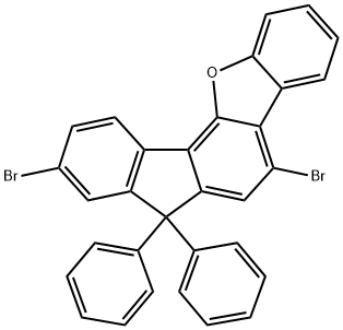 7H-苯并[B]芴并[3,4-D]呋喃,5,9-二溴-7,7-二苯基 - 结构式