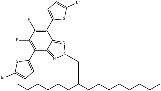 4,7-二(5-溴噻吩-2-基)-5,6-二氟-2-(2-己基葵基)苯并[C][1,2,5]噻二唑 结构式