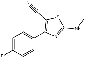 4-(4-氟苯基)-2-(甲氨基)噻唑-5-甲腈 结构式