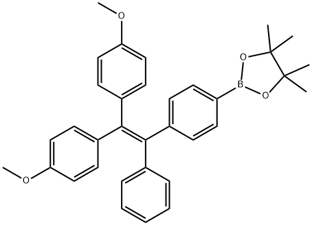2-[4-[2,2-双(4-甲氧基苯基)-1-苯基乙烯基]苯基]-4,4,5,5-四甲基-1,3,2-二氧硼烷 结构式