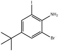 2-溴-4-叔丁基-6-碘苯胺 结构式