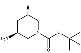 (3S,5S)-3-氨基-5-氟哌啶-1-甲酸叔丁酯 结构式