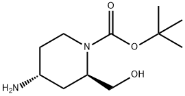 1-Piperidinecarboxylic acid, 4-amino-2-(hydroxymethyl)-, 1,1-dimethylethyl ester, (2R,4R)- 结构式