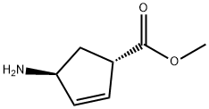 2-Cyclopentene-1-carboxylic acid, 4-amino-, methyl ester, (1S,4S)- 结构式