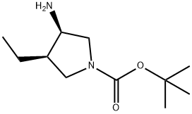 (3R,4R)-3-氨基-4-乙基吡咯烷-1-羧酸叔丁酯 结构式