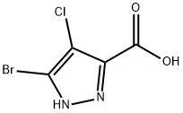 5-溴-4-氯-1H-吡唑-3-羧酸 结构式