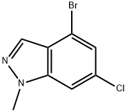 4-溴-6-氯-1-甲基-1H-吲唑 结构式