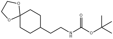 Carbamic acid, N-[2-(1,4-dioxaspiro[4.5]dec-8-yl)ethyl]-, 1,1-dimethylethyl ester 结构式