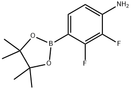 2,3-二氟-4-(4,4,5,5-四甲基-1,3,2-二氧杂硼烷-2-基)苯胺 结构式