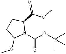 1,2-Pyrrolidinedicarboxylic acid, 5-methoxy-, 1-(1,1-dimethylethyl) 2-methyl ester, (2S)- 结构式