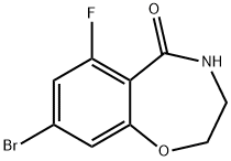 1,4-Benzoxazepin-5(2H)-one, 8-bromo-6-fluoro-3,4-dihydro- 结构式