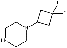 1-(3,3-二氟环丁基)哌嗪 结构式