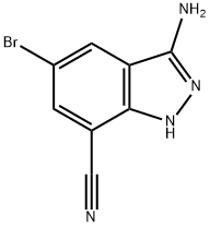 1H-Indazole-7-carbonitrile, 3-amino-5-bromo- 结构式