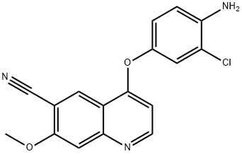 6-Quinolinecarbonitrile, 4-(4-amino-3-chlorophenoxy)-7-methoxy- 结构式