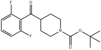 4-(2,6-二氟苯甲酰基)哌啶-1-羧酸叔丁酯 结构式