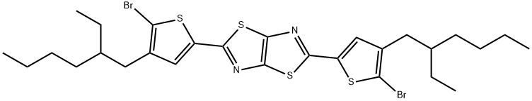 Thiazolo[5,4-d]thiazole, 2,5-bis[5-bromo-4-(2-ethylhexyl)-2-thienyl]- 结构式