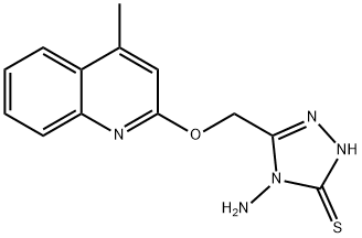 4-amino-3-[(4-methyl-2-quinolinyl)oxymethyl]-1H-1,2,4-triazole-5-thione 结构式