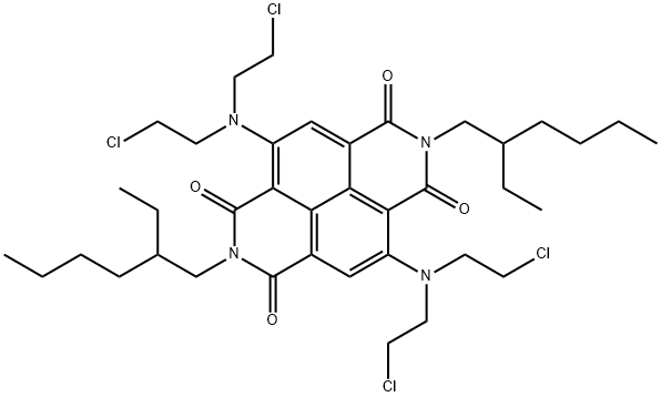 4,9-双(双(2-氯乙基)氨基)-2,7-双(2-乙基己基)苯并[LMN][3,8]菲咯啉-1,3,6,8-(2H,7H)-四酮 结构式