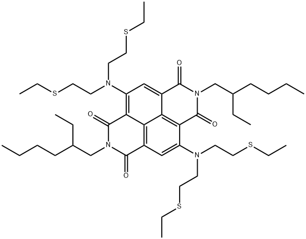 4,9-双(双(2-(乙硫基)乙基)氨基)-2,7-双(2-乙基己基)苯并[LMN][3,8]菲咯啉-1,3,6,8-(2H,7H)四酮 结构式